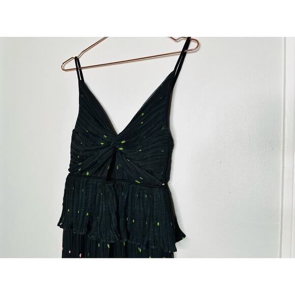 SABINA MUSAYEV Black Red Print Selina Front Twist Cut-Out Front Dress Size M - Picture 10 of 11